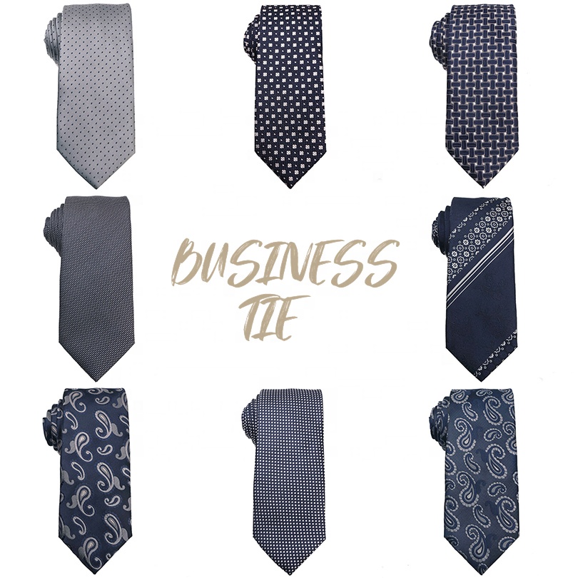 Navy Blue And Gray Micro Fibre Necktie 100% Polyester Ties For Men Business Men Tie Shirts