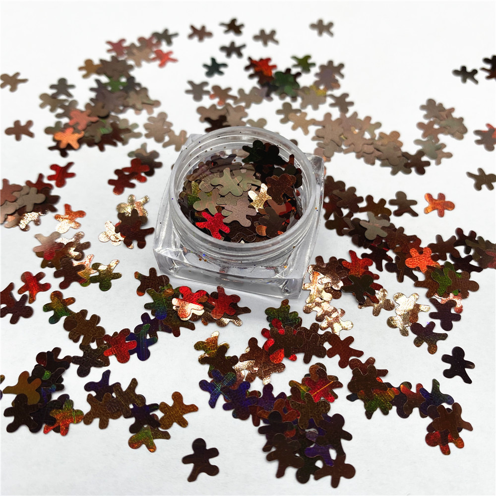 Wholesale 1kg/lot Gingerbread Man Glitter Sequins Christmas Party DIY Decoration Handmade Craft Glitter Home Ornament Accessory