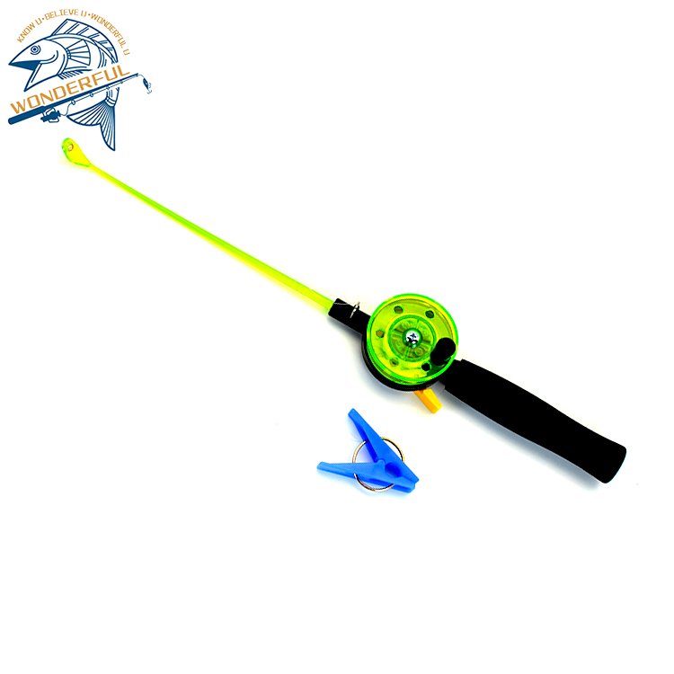Factory Wholesale 35cm Mini Plastic Portable Kids Crab Fishing Rod With Reel Combo