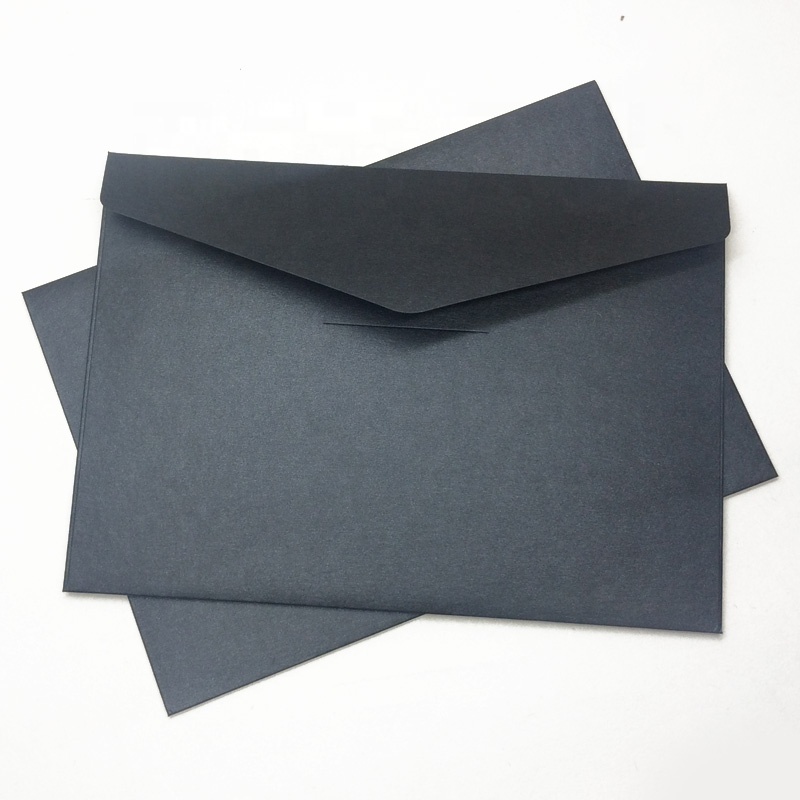 Professional Black Printed Gold Logo Gift Card Packaging Paper Envelope