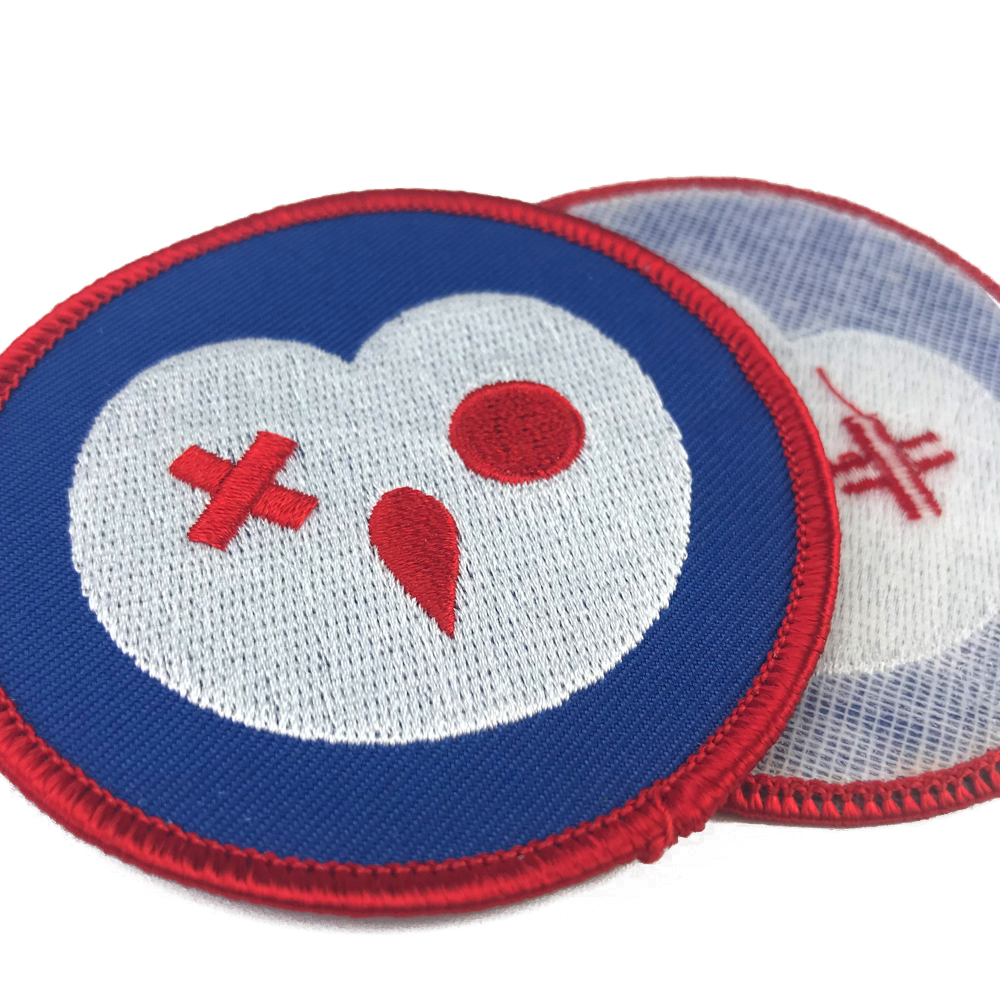 Factory wholesale custom woven patch sew on embroidery patches for clothing hat