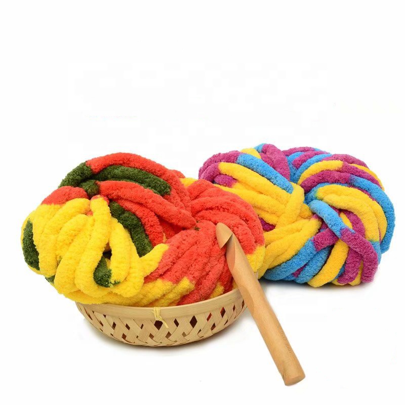 wholesale giant super chunky colorful chenille yarn for hand knitting blanket also named crochet yarn