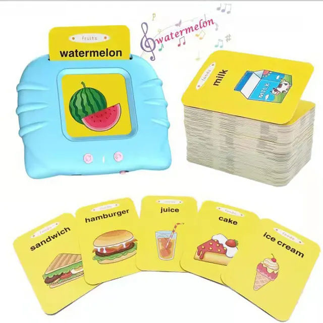 224 Cards Children Multi-language Educational Language Learning Device Toy Kids Talking English Flash Card Machine
