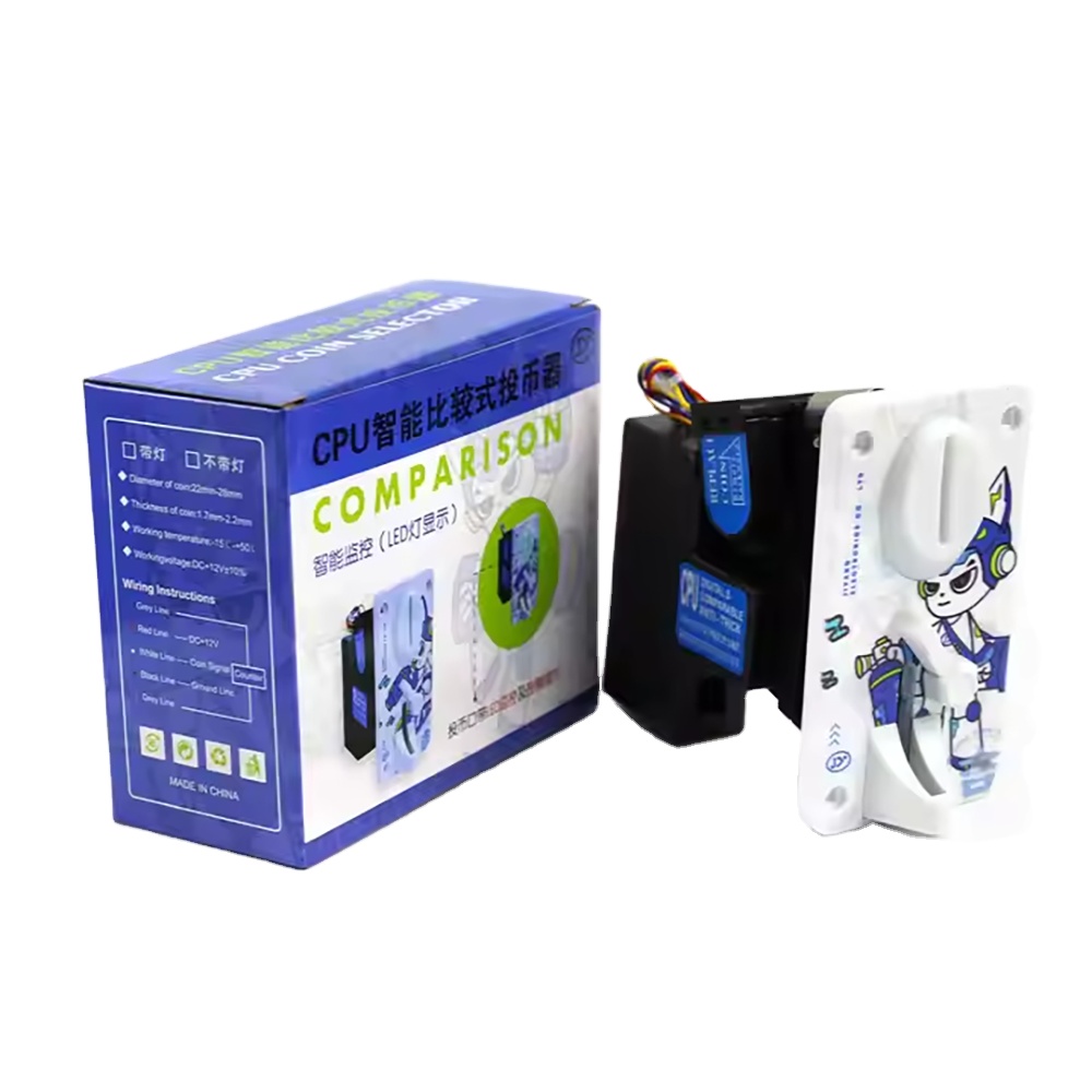 JY100F Electronic Coin Selector Timer Plastic CPU 12V Voltage-for Game Machines Coin Pushers Boxing-Comparable Coin Acceptor
