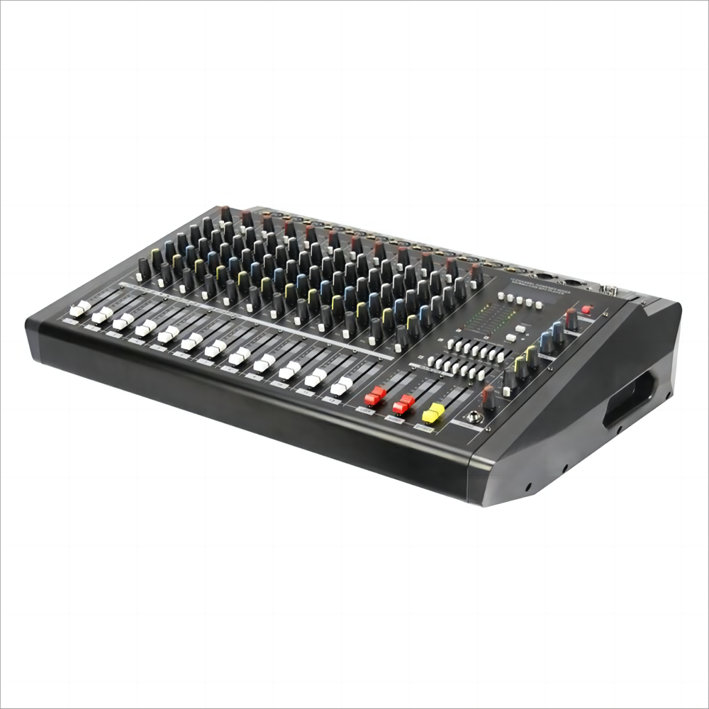 Professional 12-Channel Audio Mixer Console Power Mixer with Effect Sound DJ Equalizer and Power Amplifier