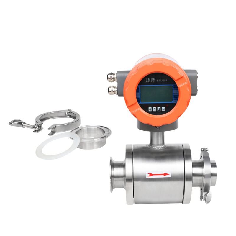 digital tri clamp milk electromagnetic flowmeter sd data logger magnetic flowmeter