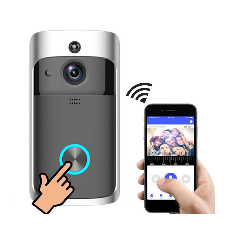 Беспроводной дверной звонок V5 с Wi-Fi, умный дверной звонок с камерой 720p, HD-видео, двухсторонний дверной звонок, дверной звонок с хранилищем для дома