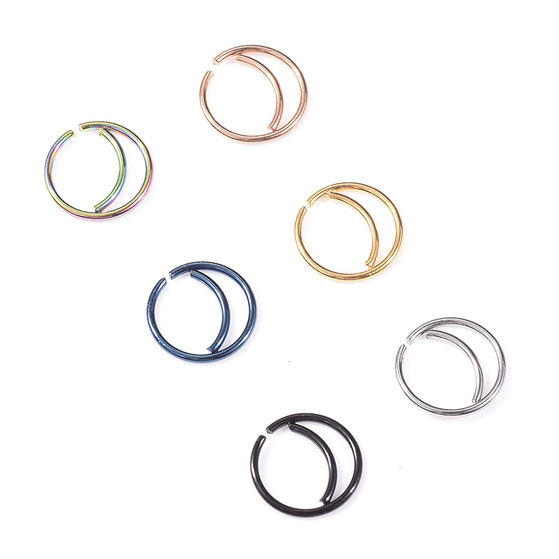 2021 trendy New piercing nail stainless steel nose ring non piercing nose ring piercing jewelry factory dangly nose ring