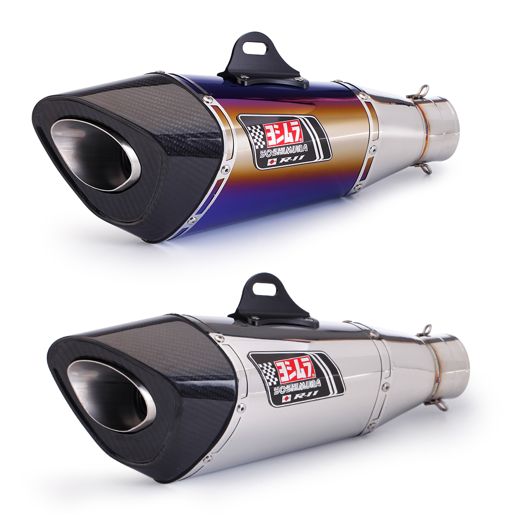 60 мм Универсальный мотоцикл Yoshimura R11 выхлопной трубы Escape изменение глушитель выхлопной трубы для R1 MT-09 Z900 Ninja400 Z1000 CBR1000RR