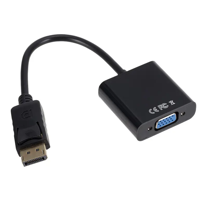 Hot sell DP to VGA Video Adapter 1080p Male Display Port to Female VGA Cables Displayport to VGA DP Adapter