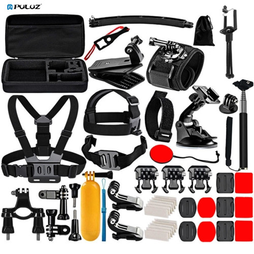 Комплекты комбинированных аксессуаров PULUZ 50 в 1 с чехлом из ЭВА для Gopro Hero 9