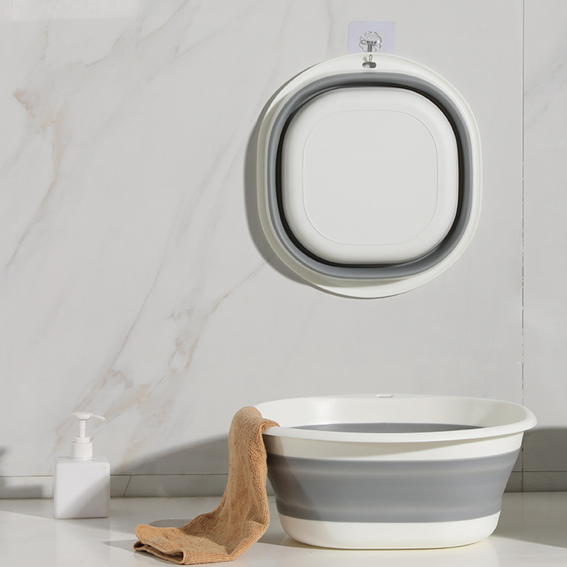 2021 New Home Folding Washbasin Creative Vegetable Wash Basin Outdoor Portable Plastic Basin Kitchen Multifunctional Water Basin