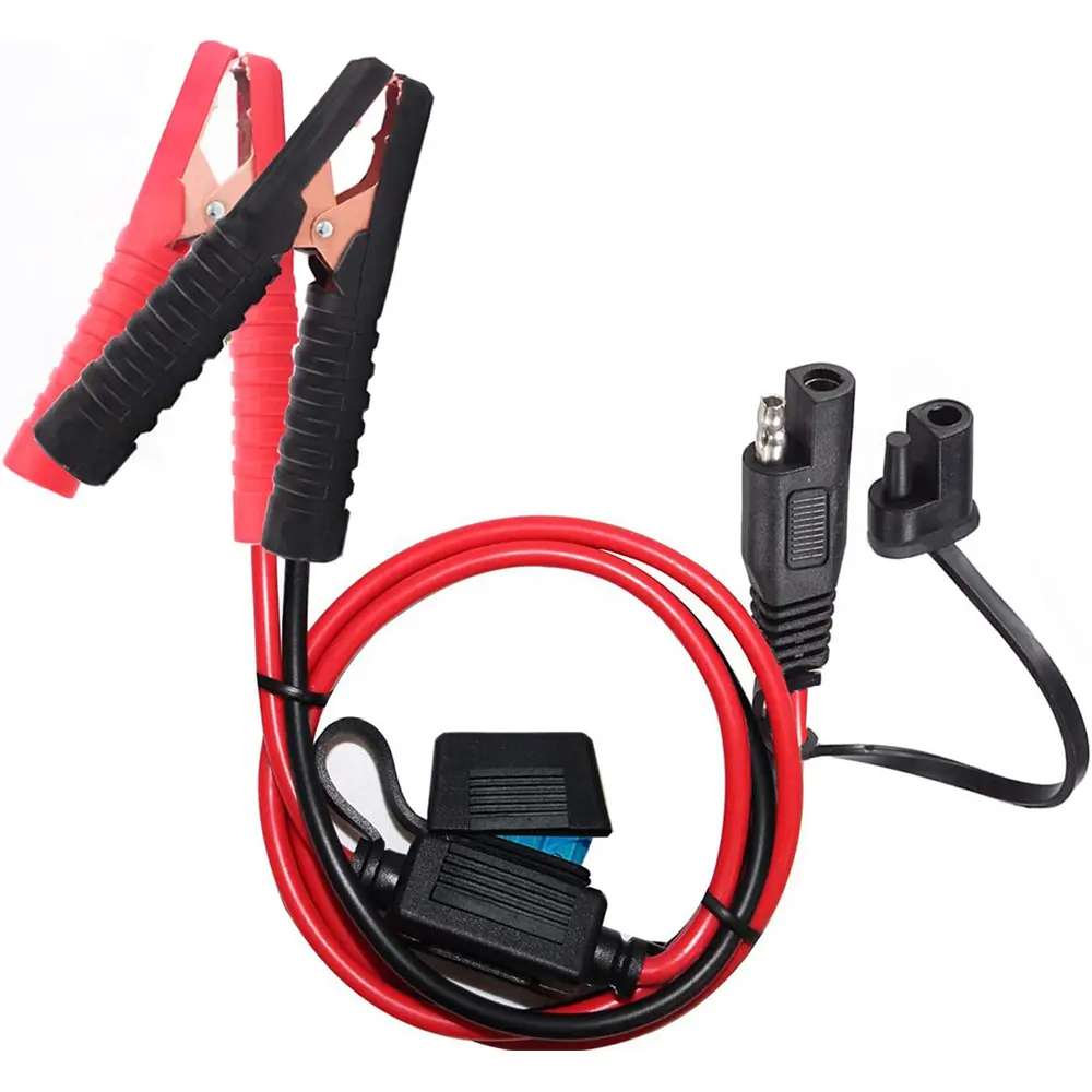10AWG Battery Alligator Clips SAE Quick Release Adapter to Alligator Clips with 2FT SAE Clip Connectors Extension Charging Cable