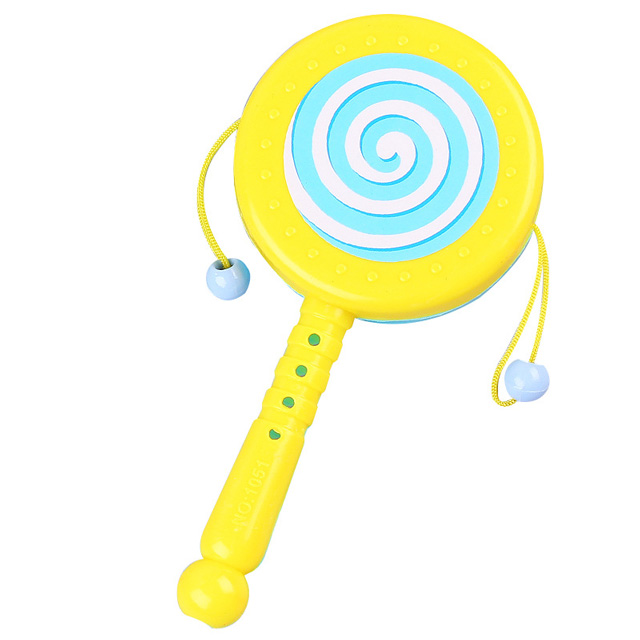 Музыкальные игрушки Bell Baby для раннего развития детей, деревянные Мультяшные погремушки, Традиционная игрушка, деревянный волнистый барабан, детская погремушка, прорезыватель