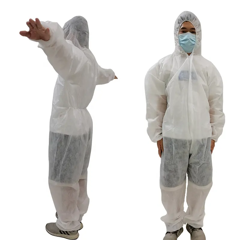 White Unisex Disposable Laboratory Gown PPE TYVEK Coverall Biological ISO13485 EU AAMI Level 4 ISO13485 SMS PP PE CPE