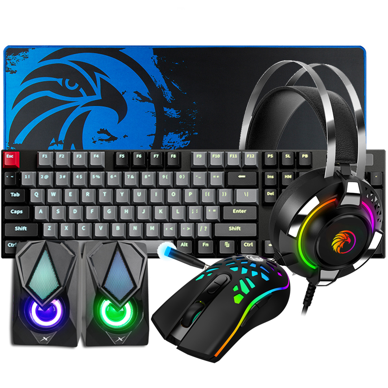 Изготовленный На Заказ Цветная (Rgb) Офисные Механическая гарнитура проводная игровая клавиатура и мышь комбо с освещенная контржурным светом мыши