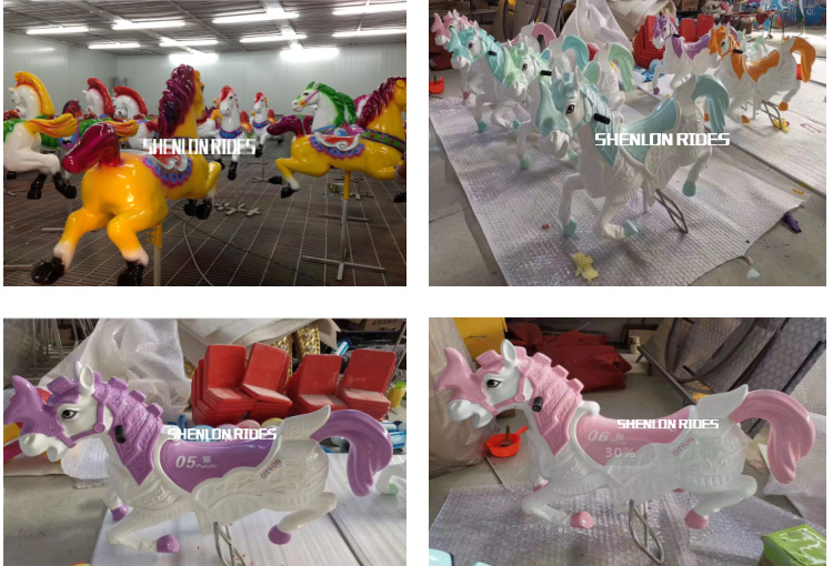 Commercial entertainment equipment fiberglass merry go around kids electric merry go round carousel