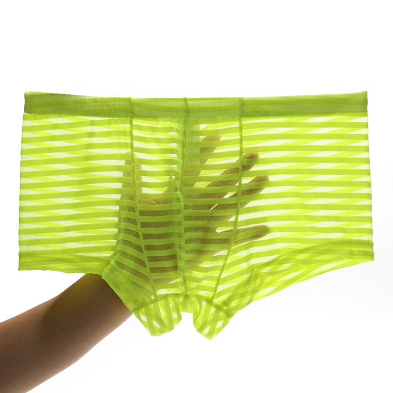 New colourful transparent ice silk man underwear spandex boxer underwear
