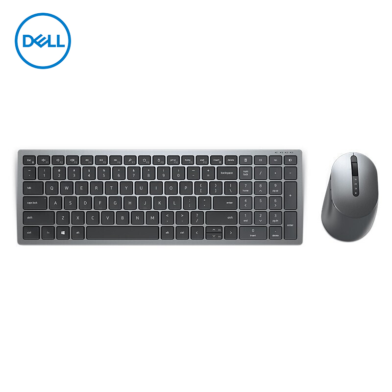 Многофункциональная клавиатура и мышь Dell KM7120W, RF, беспроводная, QWERTY, серая