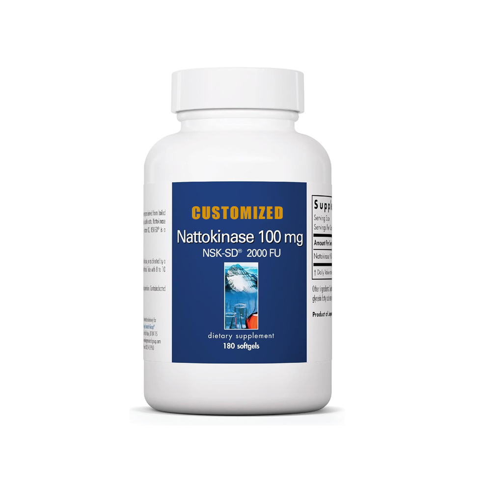 Private Label Nattokinase Supplement Natto Extract Softgel Nattokinase Soft Capsules for Overall and Circulatory Support