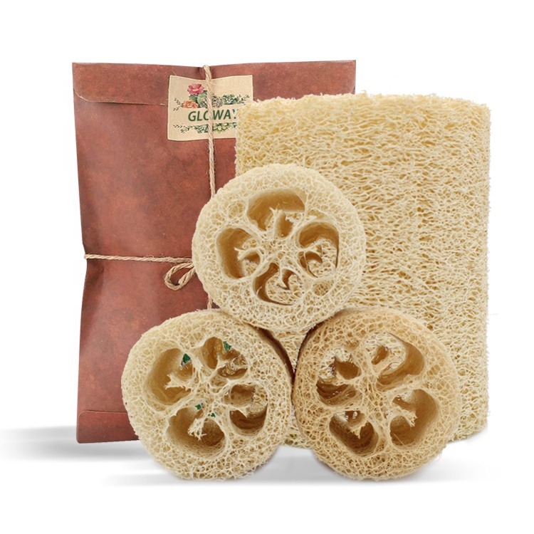 BSCI Customized 1 Piece Biodegradable Body Scrubber All Natural Lufa Loofah Sponge for Bathing or Dishwash