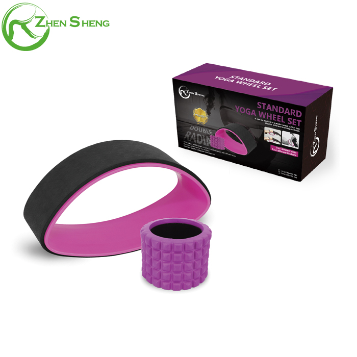 Zhensheng 2 in 1 yoga wheel roller double radian yoga wheel yoga set