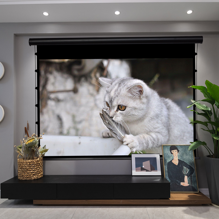 60 "до 150" алюминиевый электрический проектор экран Tab Напряжение моторизованный проектор экран
