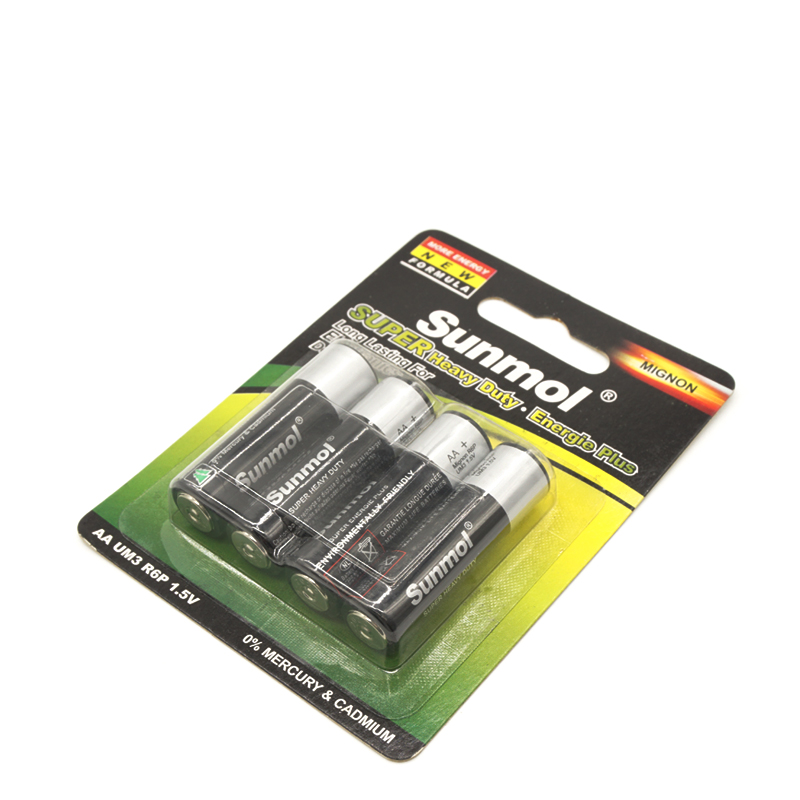 Sunmol бренд основной завод по производству аккумуляторных батарей UM3 Pil 1,5 v AA батарея R6 аккумуляторная углеродная батарея с дешевой ценой