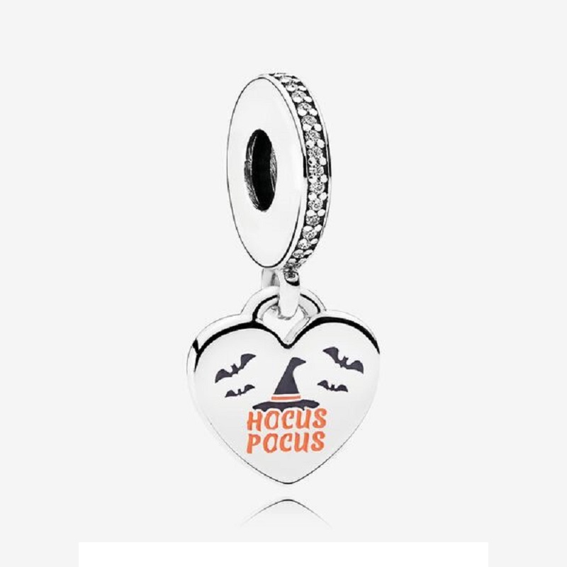 Подвеска Hocus Pocus с кубическим цирконием, модный смешанный кулон на Хэллоуин с эмалью и прозрачным кубическим цирконием для Хэллоуина