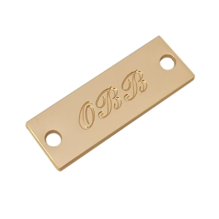 Factory price engraved rectangle brand label custom logo metal plate tags for clothing