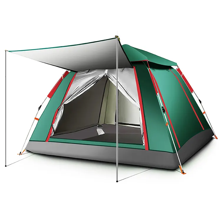 Factory wholesale Outdoor 3-4 people family automatic tent double layer rainproof camping tent