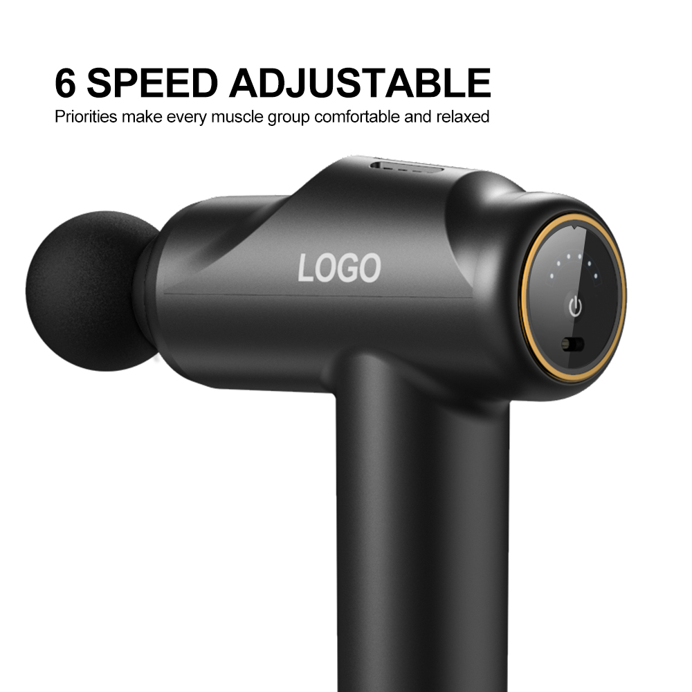 Custom logo gym sports gun massager dropshipping with lcd screen vibration deep muscle massage gun
