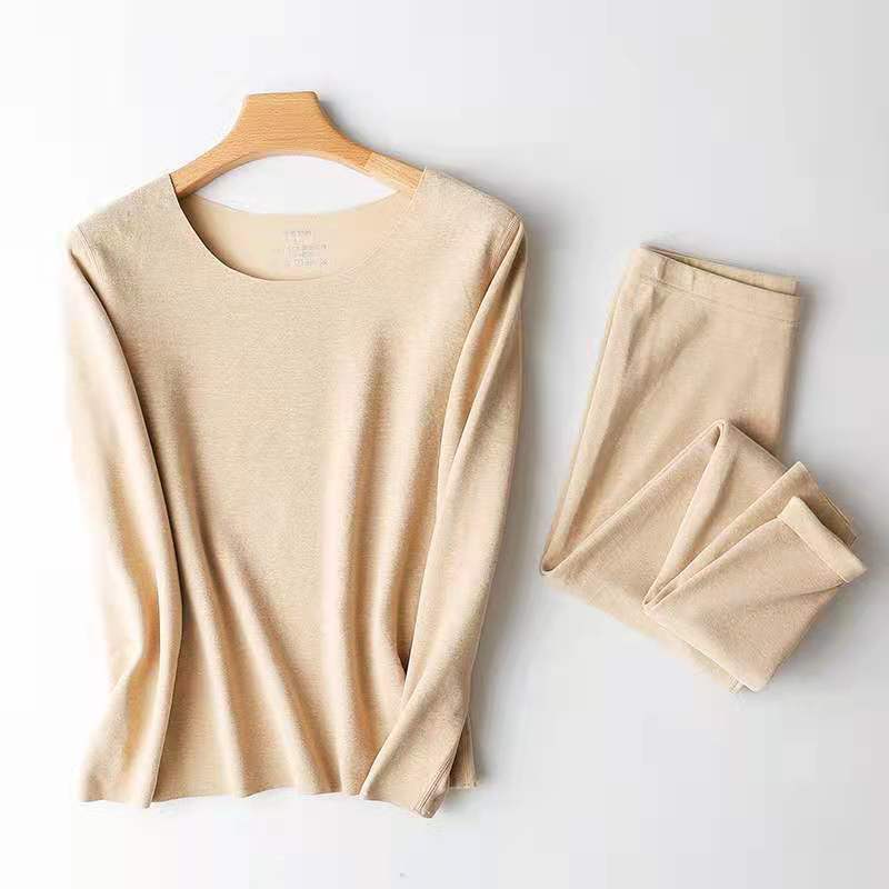 2021 Winter new colorful German velvet underwear set AB face brushed women's autumn clothes autumn pants warm clothing