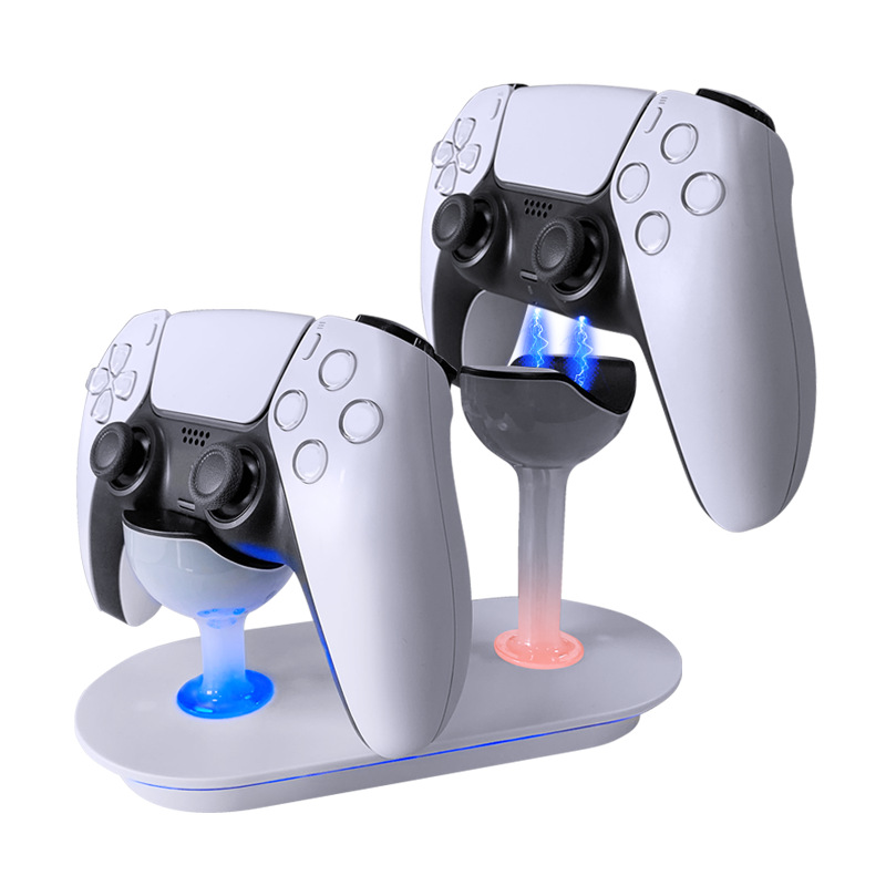 Зарядное устройство с двойным контроллером для PS5, зарядная док-станция для контроллеров Playstation 5 Dualsense с USB-кабелем для PS5