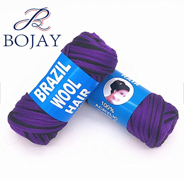 Acrylic Yarn Wholesale Brazilian Wool Yarn Hair Hand Crochet Cheap Black Knitting Brazilian Wool Hair Yarn