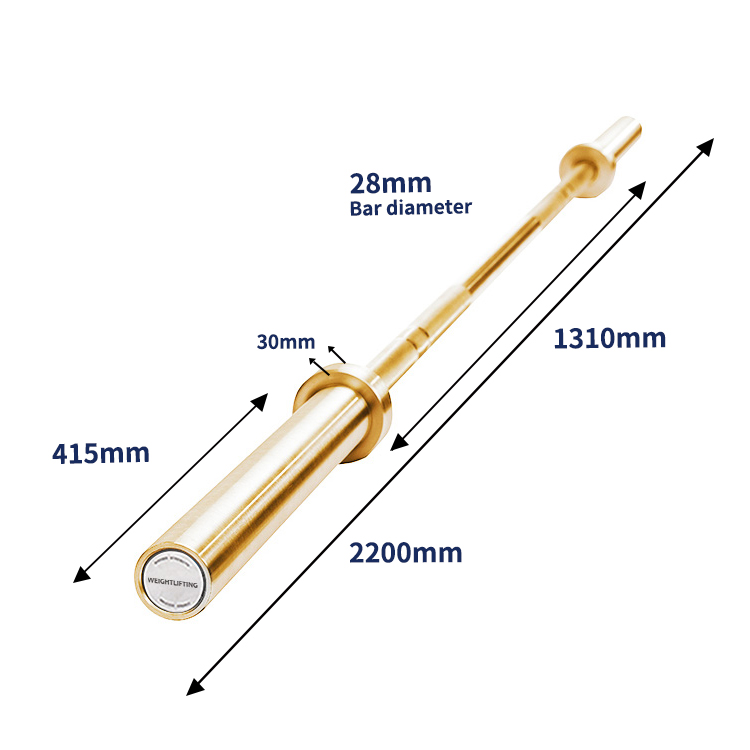 Rouser Fitness Golden Titanium Plating Training Barbell Bar Customized logo OEM/ODM Training Bar