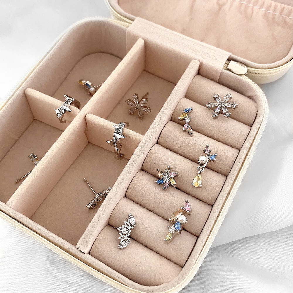 Flower Women'S Earrings Set Pearl Crystal set Stud Earrings
