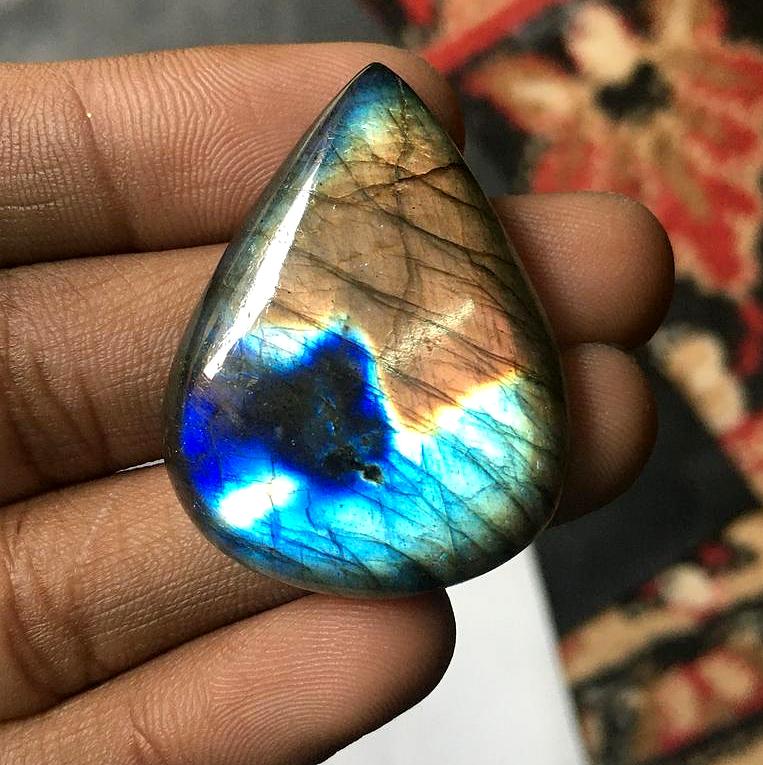 Natural AAA Top Quality full Flash plain Labradorite Stone Pear Shape Loose gemstone polished cabochon Making jewelry pendent