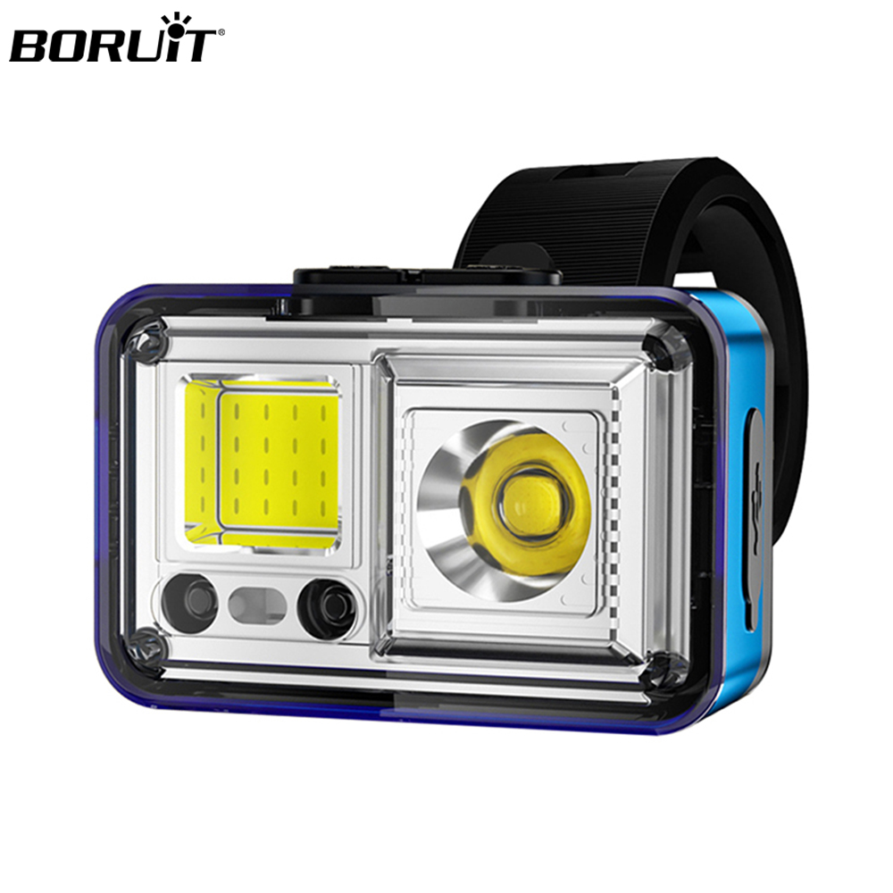 Светодиодный фонарь BORUiT для велосипеда, умный сенсор, Usb, задний фонарь, комплект велосипедных фар