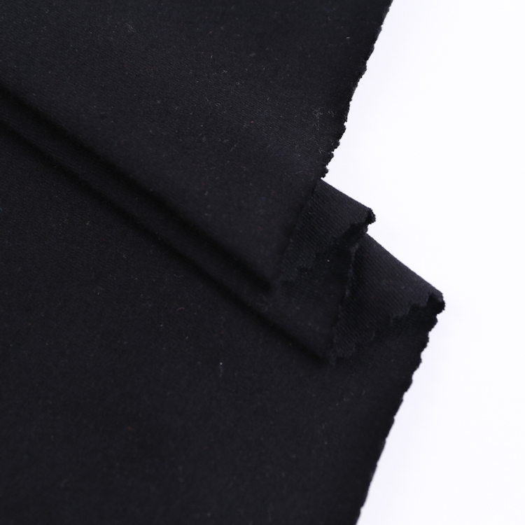 High quality plain dyed black stretch knit 100% cotton single jersey fabric