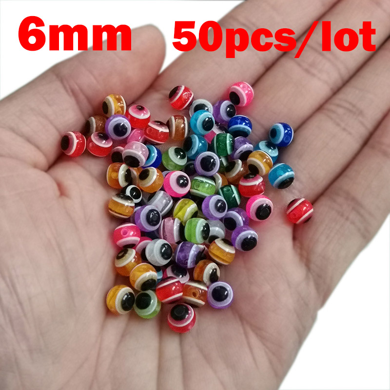 50pcs/lot Fish Eye Fishing Beads 6mm 8mm Mixed Color Luminous Carolina Rigs Taxes Rigs Fishing Beads DIY Kit Bass Fishing Tackle