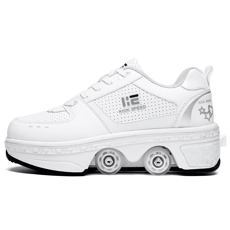 LCFC Dual purpose skate casual EUR size 4 wheels led in shoes roller safety fashion roller shoes