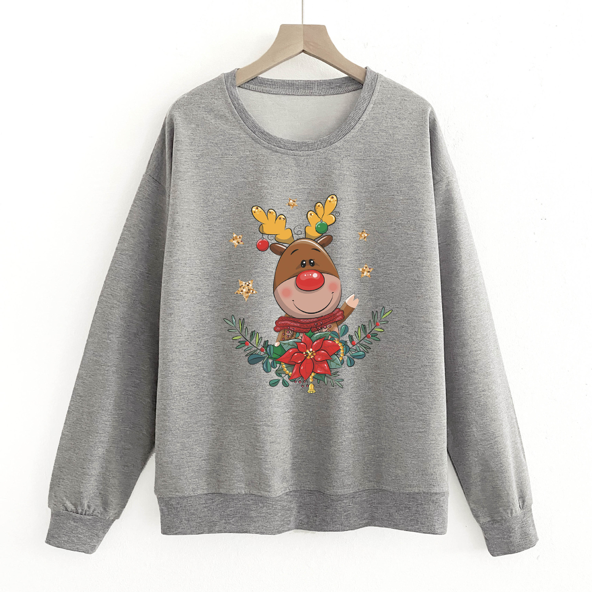 Dropshipping Wholesale Custom Made Women's Sweatshirt Cotton T-Shirt Long sleeve Crewneck Pullovers With Print Top Streetwear