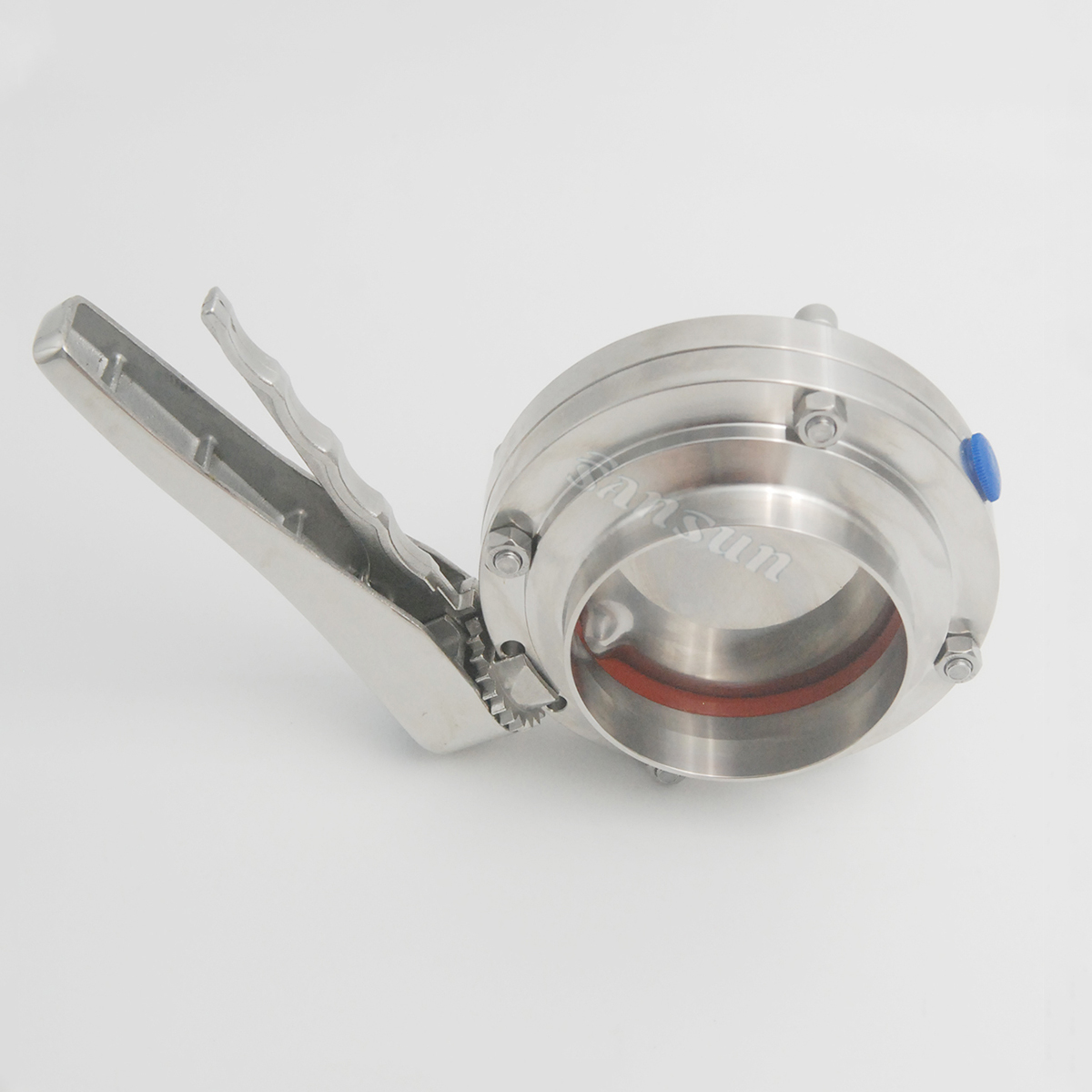 Sansun 304 316L санитарный трехшаровой тройной клапан-бабочка из нержавеющей стали