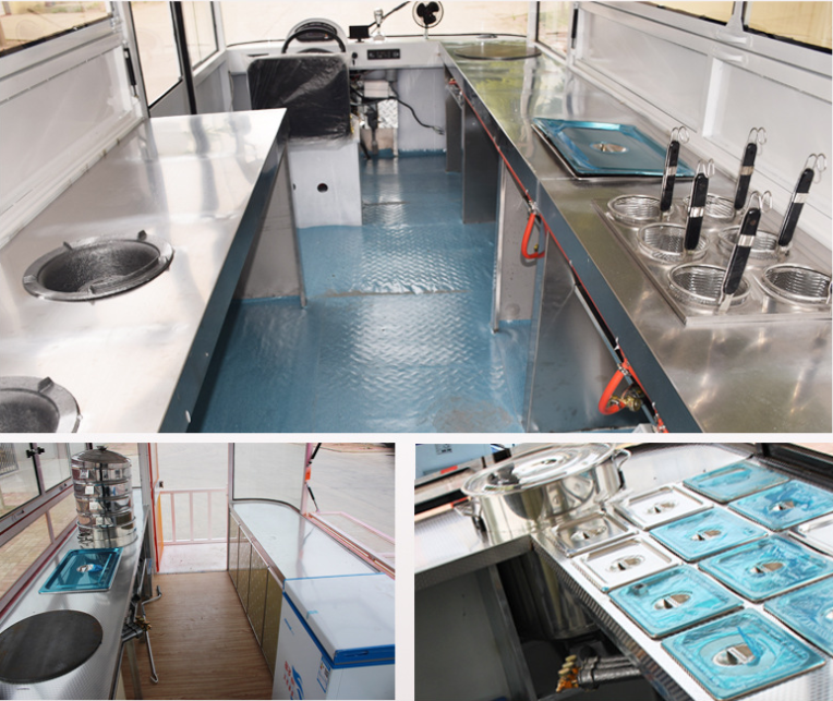 Multifunctional food kiosk outdoor mobile bakery food cart trailer machinery
