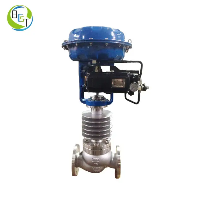 Two way pneumatic pressure control valve with positioner