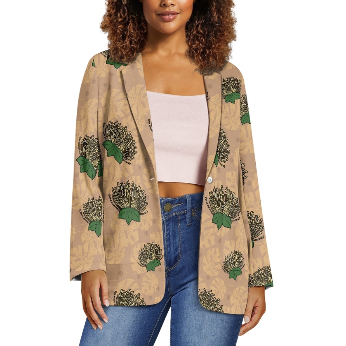 2024 New Hot-Selling Products Exclusive Customization By Designers Print On Demand Ohia Lehua Women's Casual Party Dress Suit