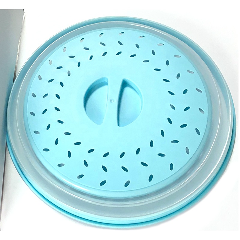 Vented Collapsible Microwave Splatter Proof Food Plate Cover with Easy Grip Handle Wash Vegetables Fruits