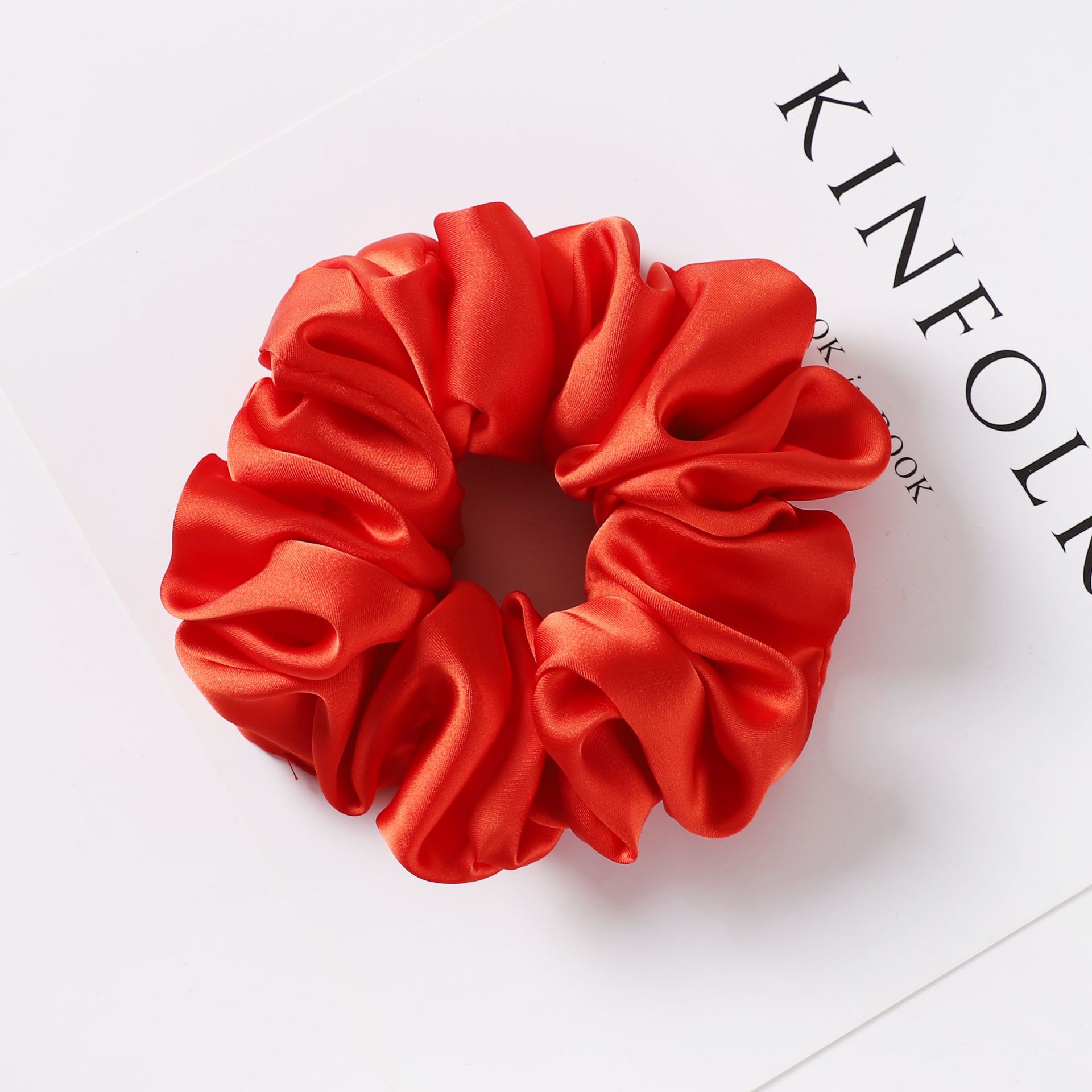 Customized Multi colors Wholesale French satin large size scrunchies hair band for girls and women great gift for girls