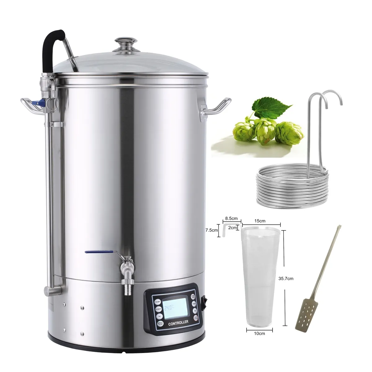Factory Directly Supply Guten 40L 50L All In One Beer Brewing Equipment/Stainless Steel Homebrew Equip/ Electric Beer Mash Tun